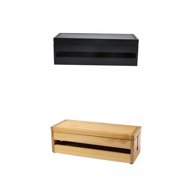 Estuche de almacenamiento para gestión de cables,Caja de gestión de almacenamiento de cable de alambre Caja de madera,Cubierta organizadora de cables Power Stripe Surge Protector,Soporte de