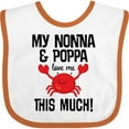 thumbnail image 3 of Inktastic Nonna and Poppa Love Me Grandkids Crab Boys or Girls Baby Bib, 3 of 4
