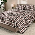thumbnail image 4 of Bare Home Luxury 100% Cotton Flannel Split King Sheet Set, Deep Pocket, 5-Piece, Nordic Plaid - Black, 4 of 11