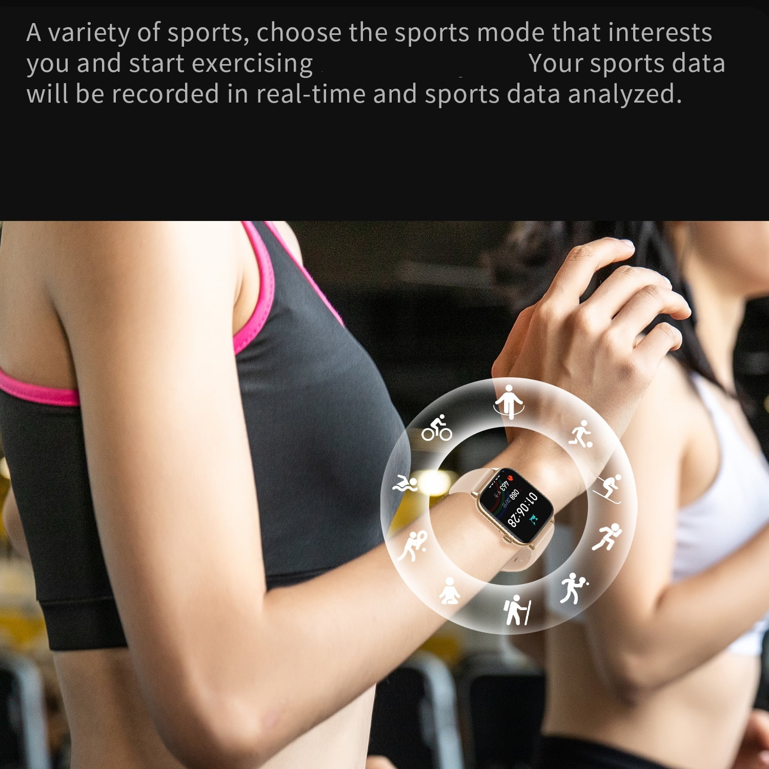 VAYKAL Smart Watch Fitness Tracker for Android and iOS Multiple Sports Modes Pedometer Timer Stopwatch Call Dial Answer Message Notifications IP67 Waterproof