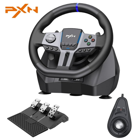 PXN V9 GEN2 Gaming Steering Wheel - PC Racing Wheel 270/900 Car Simulation with Pedal and Shifter, Paddle Shifters Driving Wheel for PC, PS4, Xbox One, Xbox Series X|S, Switch