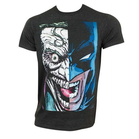 Batman Batman 43088-Large T-Shirt Noir pour Hommes Joker Fusion - Grand
