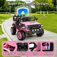 thumbnail image 3 of Funcid 24 Volt Ride on Toys, 2-Seater Electric Car, 400W Ride on Cars with Remote Control, Ride on Truck W/ Bluetooth, Music, Power Display, High/Low Speed, Light Control, Suspension, Pink, 3 of 10
