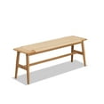 thumbnail image 5 of Woven Design Natural Oak Wood Dining Bench for Dining Room, Bedroom, and Bathroom, 5 of 9