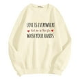 thumbnail image 5 of Women Crew Neck Pullover Zip up Hoodie Women Lightweight Women's Fashion Casual Solid Color Loose Long Sleeve Letter Print Round Neck Hoodie Xxl, 5 of 5