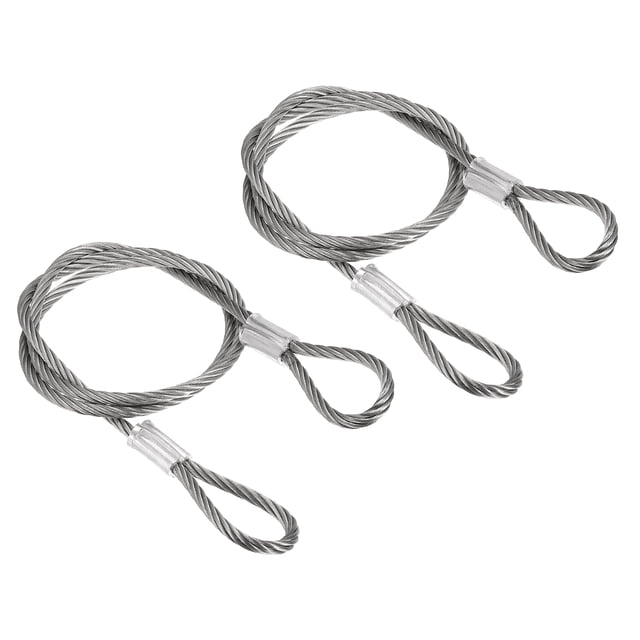 Unique Bargains Stainless Steel Cable, 2 Pack PVC Coated 15/64' Wire Rope for Deck Railing 3.3ft
