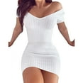 thumbnail image 1 of Nouvelle Robe d'Été pour Femmes Aguichant Col en V Robes de Boîte de Nuit Vestidos Tempérament Couleur Unie Robe de Fête Mini Slim Été, 1 of 5