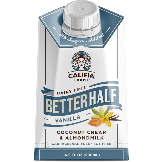 Califia Farms Vanilla Better Half Coffee Creamer 16 9 Fl Oz Coconut Cream And Almondmilk Half Half Dairy Free Walmart Com Walmart Com