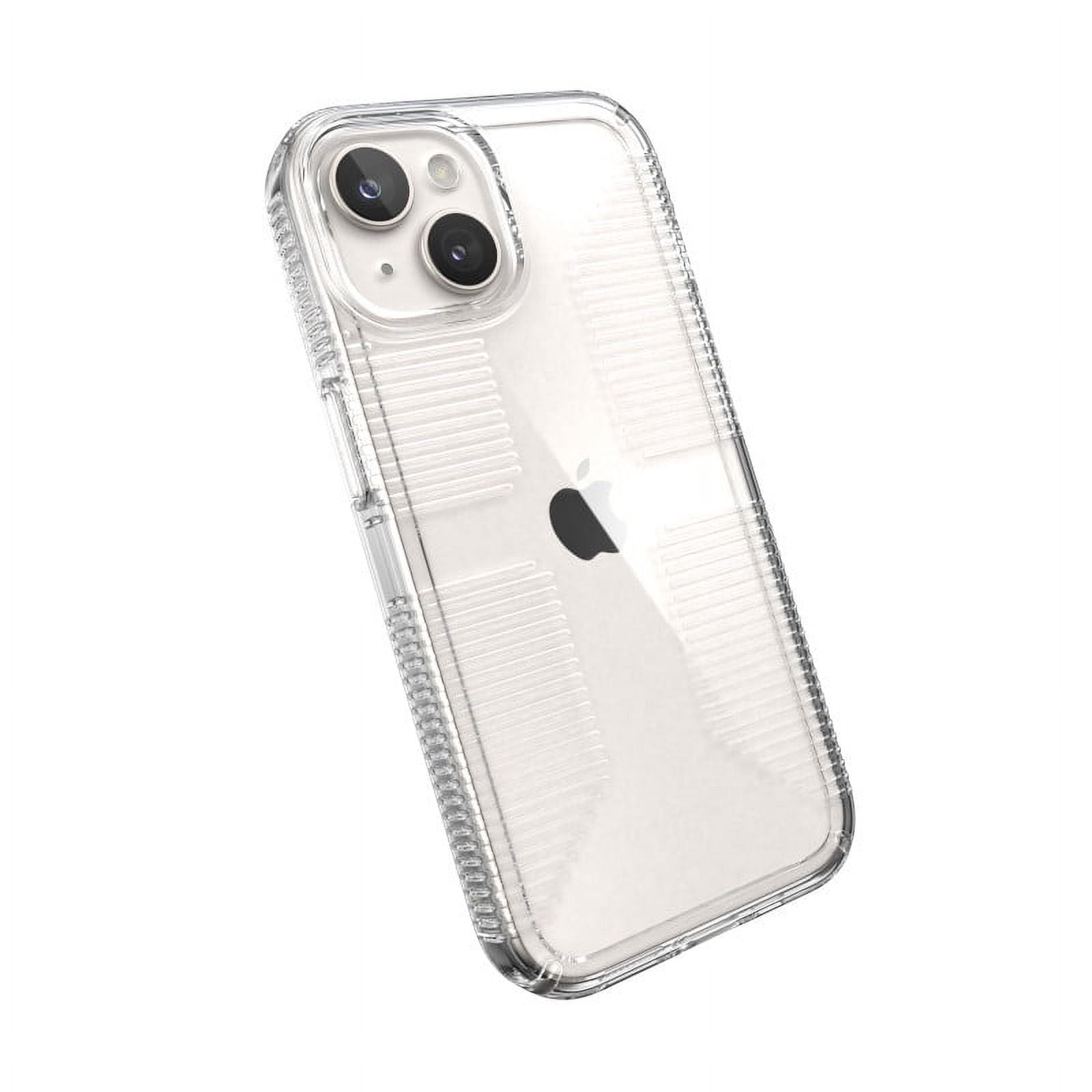 Speck Gemshell Grip Slim Cell Phone Case for Apple iPhone 15 & iPhone 14, Clear
