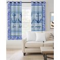 thumbnail image 2 of Ocean Archor Blackout Curtains for Bedroom/Living Room, Thermal Insulated Kitchen Curtains, Summer Rustic Nautical Coastal Beach Blue Stripes Grommet Darkening Window Treatment Drapes 42"x63"x2, 2 of 8