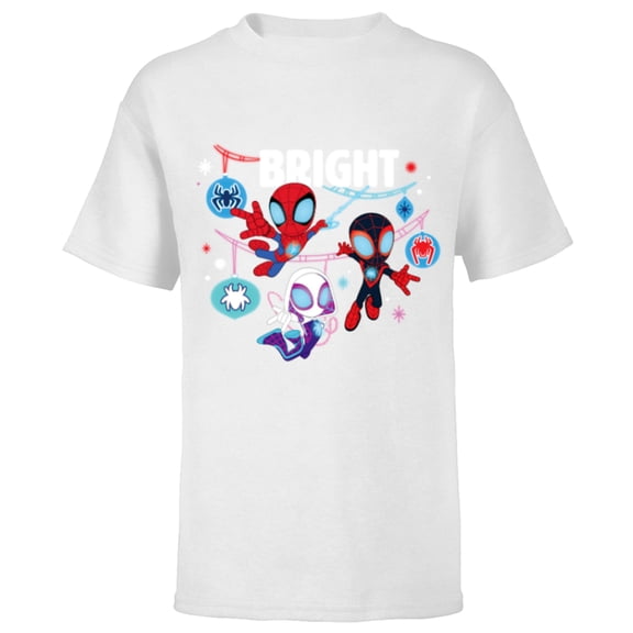 Marvel Spidey and His Amazing Friends Bright Christmas - Short Sleeve T-Shirt for Kids - Customized-White