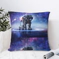 thumbnail image 4 of Pofeuu Astronauts Start Running Print Double-sided plush pillowcase Square Throw Pillow Covers Pillows Cover for Living Room Bedroom Sofa Couch Cushion Cover（No pillow core）-26"x26", 4 of 7