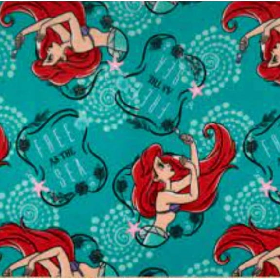 Handmade Single Layer Fleece 58"x 72" Throw Blanket "The Little Mermaid ”