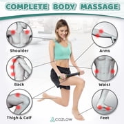 Cozlow Muscle Roller Stick, Handheld Body Massage Tool with 9 Rollers & Anti-Slip Handles