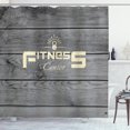 thumbnail image 1 of Ambesonne Fitness Shower Curtain, Club Wood Planks, 69"Wx70"L, Pale Yellow Black Grey, 1 of 3