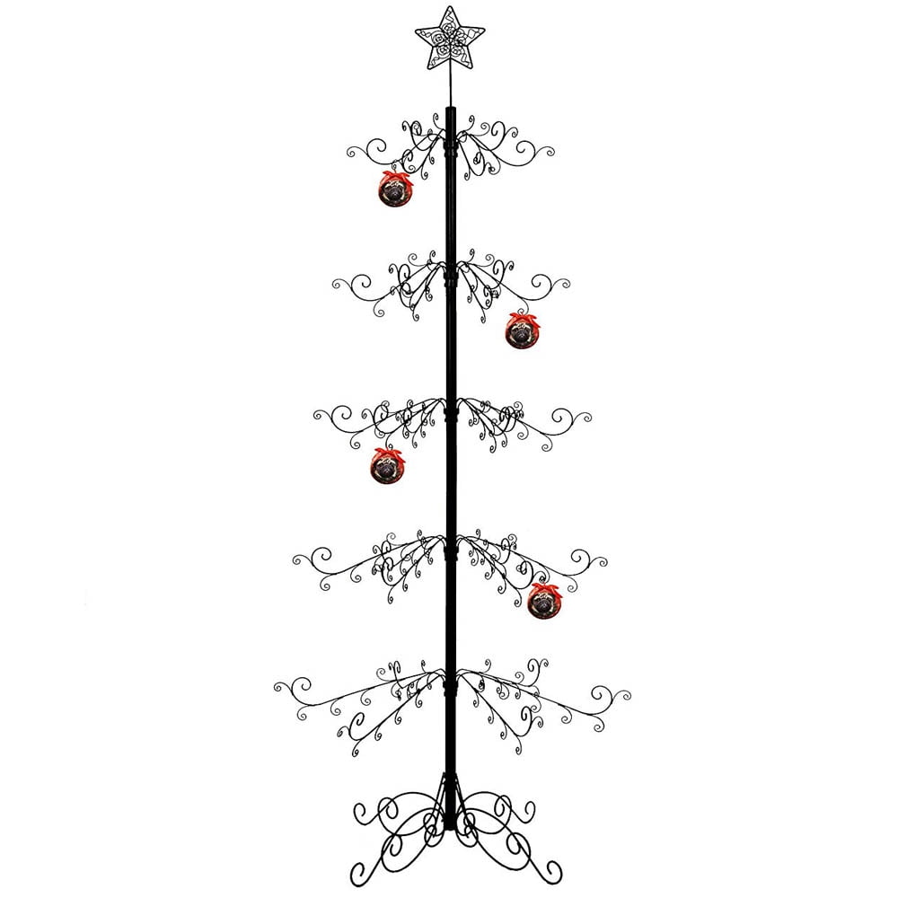 HOHIYA Metal Ornament Display Tree Stand Hook Hanger Christmas Halloween Ball Ornaments 84inch