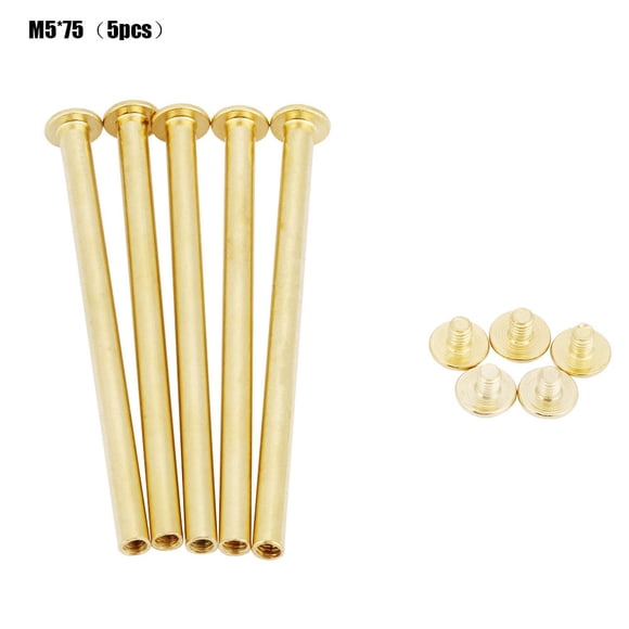 Juego de 5 remaches de cabeza plana M5 para álbumes de recortes, para manualidades (M5 x 75)