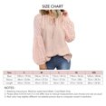 thumbnail image 5 of Top casual de mujer de manga larga con cuello redondo y empalme de encaje con lazo para primavera y otoño Rosa S, 5 of 5