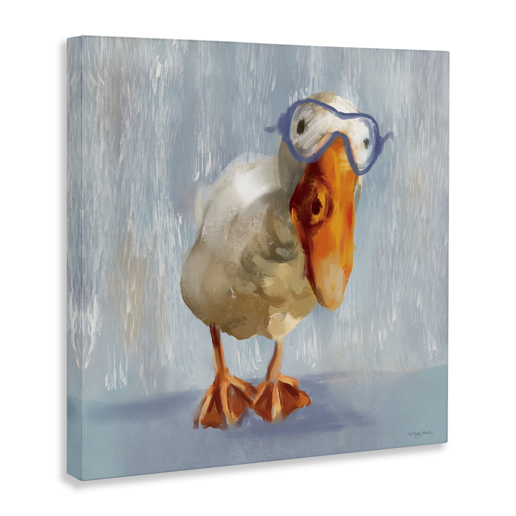 Stupell Industries Goose with Scooba Mask Animals Painting Wrapped Canvas Art Print Wall Art, 30 x 30