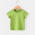 thumbnail image 2 of AherBiu Baby Summer Tops Tshirts Short Sleeve Crew Neck Solid Color Unisex Girls Boys Basic Tees, 2 of 5