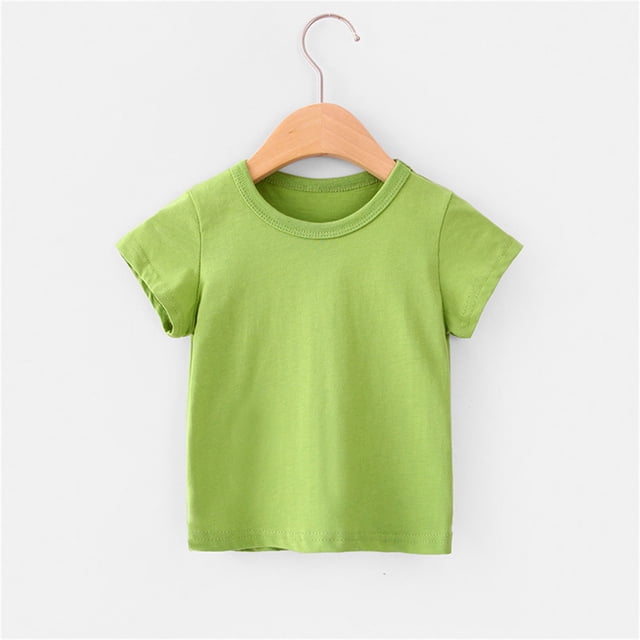 DPTALR Bébé Garçon Fille Confortable T-shirt en Coton à Manches Courtes de Couleur Unie