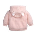 thumbnail image 6 of Adeawade Girls Winter Coats 9-12 Months Infant Jacket Rabbit Ears Hooded Newborn Zipper Thicken Windproof Warm Outwear casual Daily Wear Pink, 6 of 8