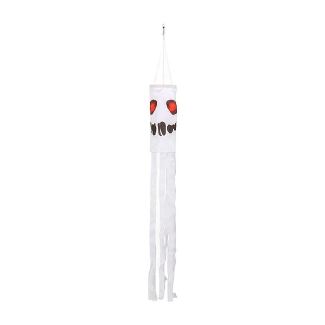 yuksok Halloween Ghost Windsock Flag Outdoor Hanging Decoration for Tree Front Yard White