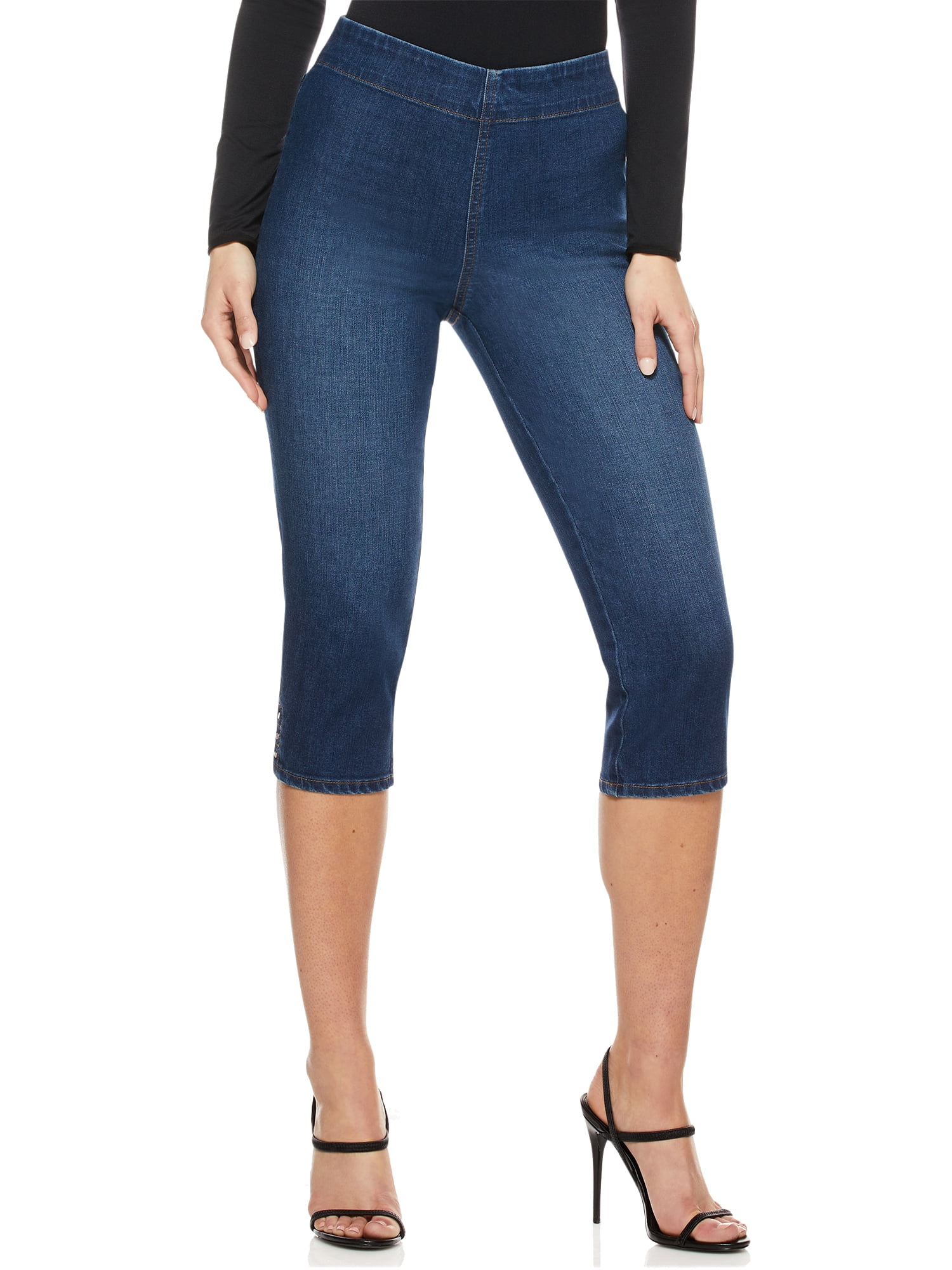 Pull on denim capri jeggings Clearance