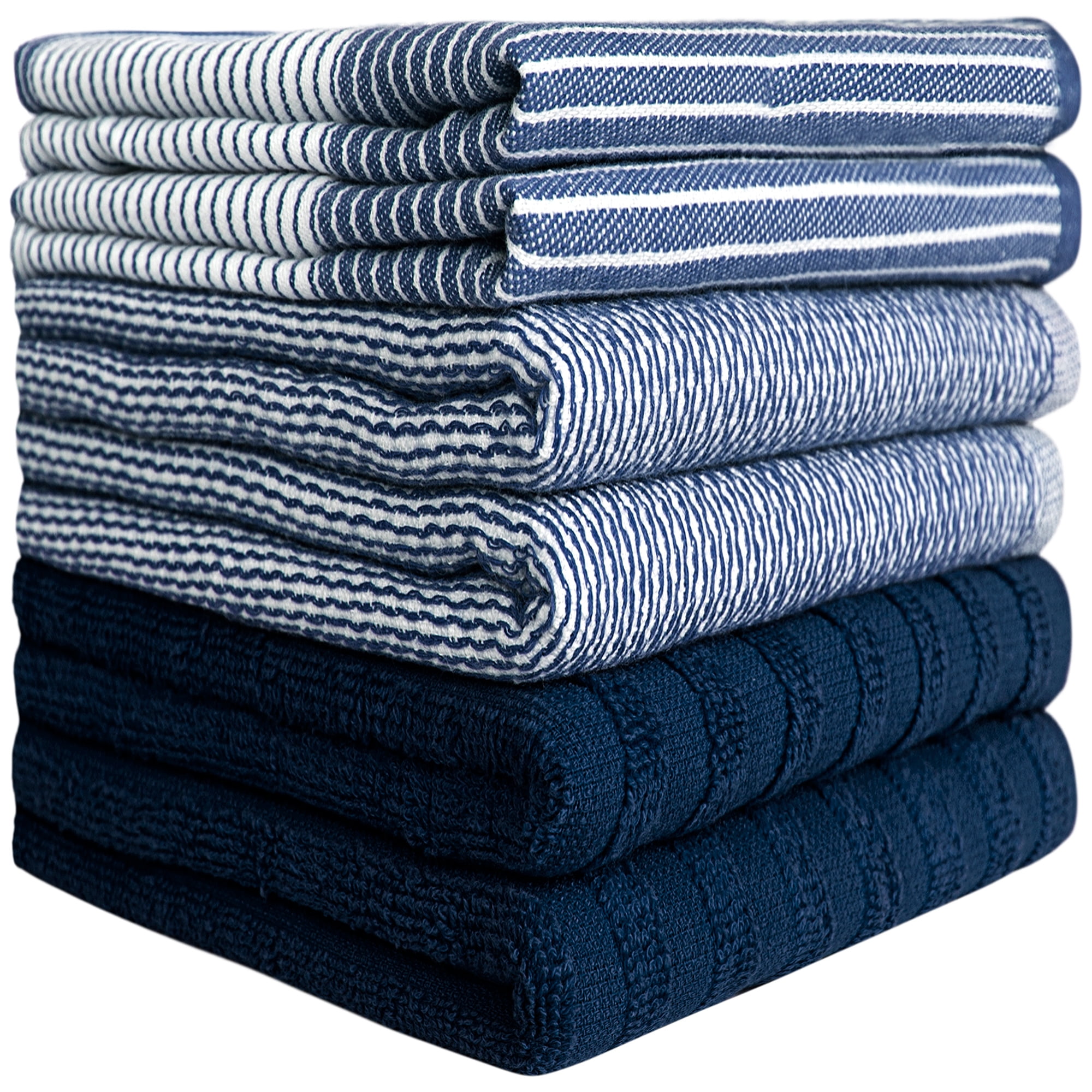 Worallymy Tea Towel Plaid Washing Cleaning Dishcloth Comfortable Soft Water  Absorbent Kitchen Polyester Washcloth Towels for Househoud Dark Blue 