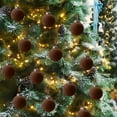 thumbnail image 6 of Shatterproof Christmas Ornaments, 15 Pack Flocked Velvet Christmas Tree Ornaments Plastic Hanging Balls, 6 of 8