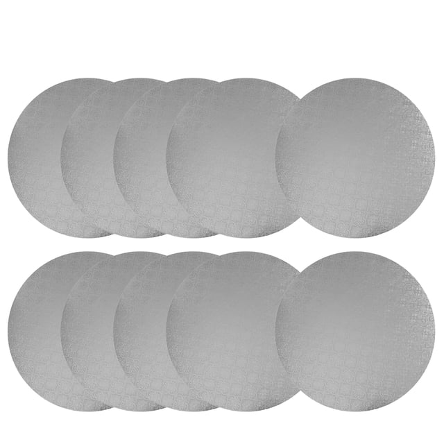 Tabla redonda O'CREME para tartas y pastelería plateada, 30 cm de diámetro x 0,6 cm