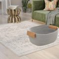 thumbnail image 4 of Cotton Rope Storage Basket Woven Decor Blanket Hamper with Handles Great for Living Room/Nursery/Laundry/Toys/Pillows/Throw/Towels/Gift -, 4 of 7