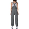 thumbnail image 4 of Women Fashion Solid Work Overalls With Pockets And Casual Leggings Jumpsuits, 4 of 5