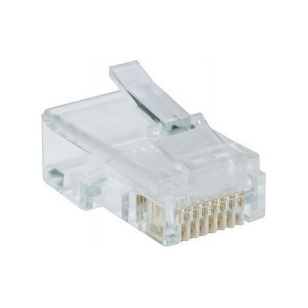 UPC: 0037332173195 | Tripp Lite N030-100-FL 100-Pack of RJ45 Plugs for Flat Solid / Stranded Conductor Cable