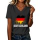 thumbnail image 2 of Women's Football Graphic T-Shirt, Women's V Neck Short Sleeve T Shirt, Casual Letter Print Tee, Fashion Summer Top for Soccer Tournament 2026 Dark Gray Size: 2XL, 2 of 6