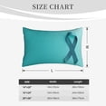 thumbnail image 4 of Sikiie a Teal Ribbonin Print Plush Pillow Cover, Wrinkle-proof and Stain-resistant Pillow Protector without Pillow Core, Home Decoration-16"x24", 4 of 6