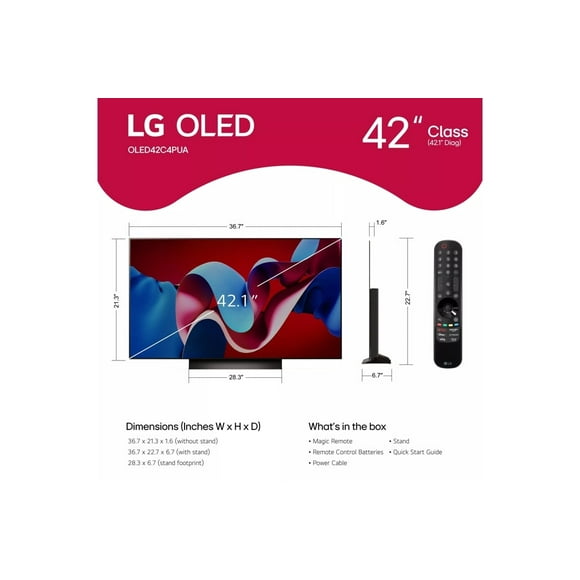 LG OLED77C4PUA 77" 4K Smart OLED Evo TV - 2024 Model