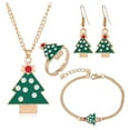 thumbnail image 1 of Christmas Jewelry Set Decorative Tree Finger Ring Drop Earrings with Necklace, 1 of 10