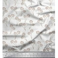 thumbnail image 1 of Soimoi Brown Cotton Voile Fabric Black Sketch Floral Print Sewing Fabric Yard 56 Inch Wide, 1 of 1