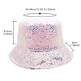 thumbnail image 2 of WCJM A Purple Sequins Bucket Hat For Women Men Glitter Sequins Strips Fisherman Hat Unisex Reversible Sun Hat For Beach Outdoor, 2 of 7