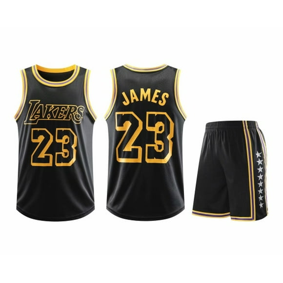 #23 Lebron James Basketball Jersey Set Lakers Uniform for Kids Black 26