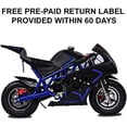 thumbnail image 2 of FRP 4 Stroke Pocket Bike 01, Mini Bike for Kids, Mini Pocket Bike W/ Strong Dual Brake, Racing Pocket Rocket Max Speed 20 Mph, Realistic Mini Motorcycle Max Weight 165 LB, Blue, 2 of 6
