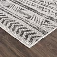 thumbnail image 4 of Hauteloom Catrine Southwestern Outdoor Area Rug for Living Room, Patio, Terrace - Traditional Trellis Diamond Carpet - Black, Gray, Ivory - 5'3" x 7'7", 4 of 19