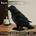 thumbnail image 4 of Gothic Crow Lamp with Tealight Candle Holder - Resin Raven Decor Statue for Goth Home Decor, Unique Black Gift for Bedroom, Altar & Witchy Spaces, 4 of 6