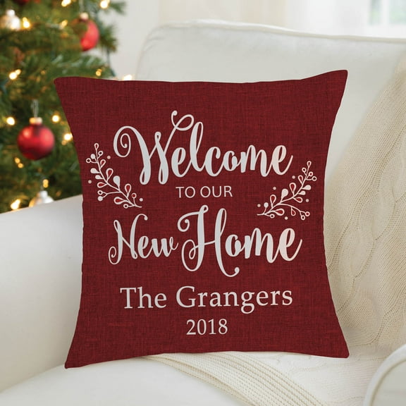 Welcome to Our New Home Personalized Throw Pillow