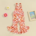 thumbnail image 2 of Bagilaanoe Toddler Baby Girl Jumpsuit Sleeveless Floral Print Romper Overalls 6M 12M 18M 24M 3T 4T Kids Flared Pants Summer Clothes, 2 of 7