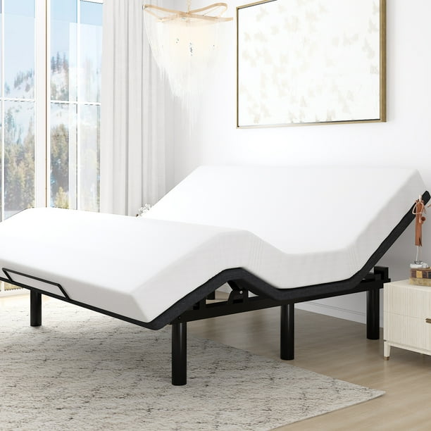 Amolife King Size Ergonomic Adjustable Bed Base Frame With Head And Foot Incline Wireless Remote Control Only Com Amolife King Size Ergonomic Adjustable, Adjustable Bed Frames King Size