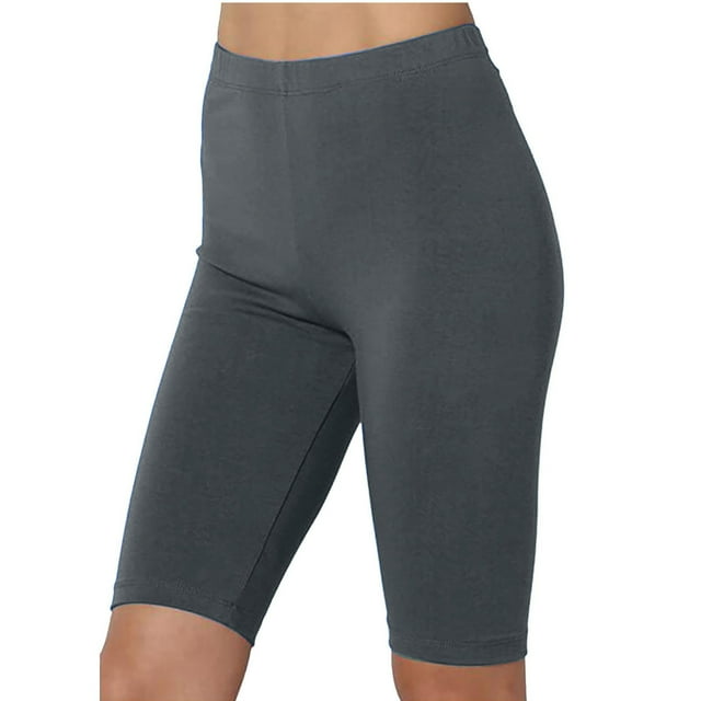 LVHAOGJOB Womens Tummy Control Shorts Summer High Waist Yoga Shorts Solid Running Dark Gray Oversized for Tees
