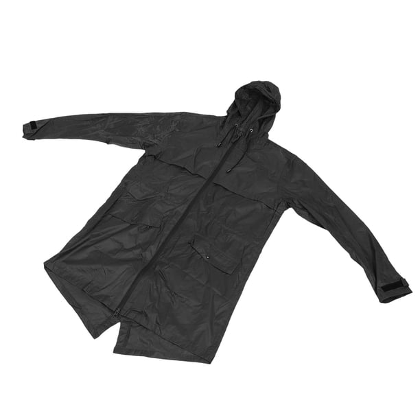 Chaqueta Parka impermeable para hombre, PVC, resistente y resistente impermeable al viento, diseño de alta visibilidad, sin congestioso, capucha ajustable, chaqueta impermable