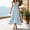 Light Blue, variant on Women's Deep V Spaghetti Strap Midi Dress, Solid Ruffle Irregular Hanky Hem Flowy Sleeveless Long Dress Light Blue XL(XL)